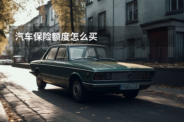 汽车保险额度怎么买