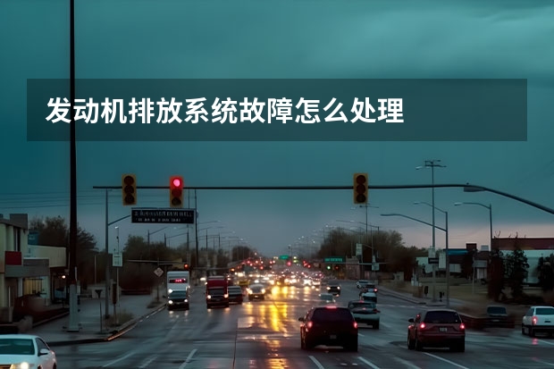 发动机排放系统故障怎么处理